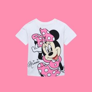 Minnie Mouse: Short Sleeve TShirt - Toddler 5T - White/Pink